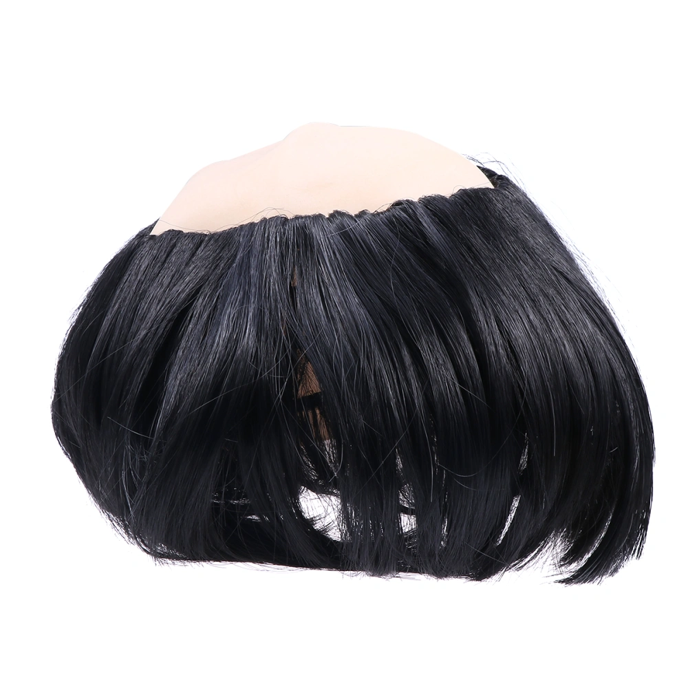 Bald Wig Makeup Costume Party Props for Performance Natural Monk Wig Carnival Wig Cosplay Props (Black)