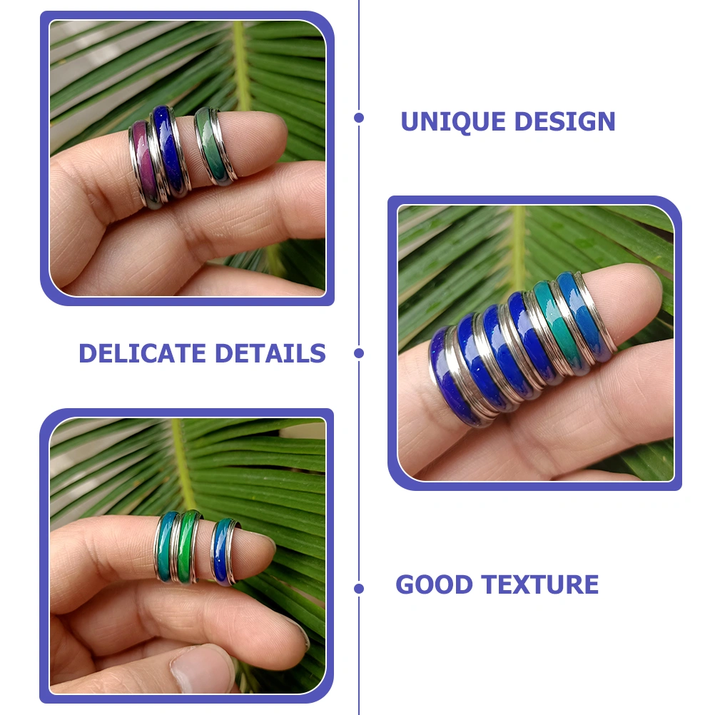 Fashion Mood Ring Color Change Band Ring Mood Jewelry for Women Men and Kids