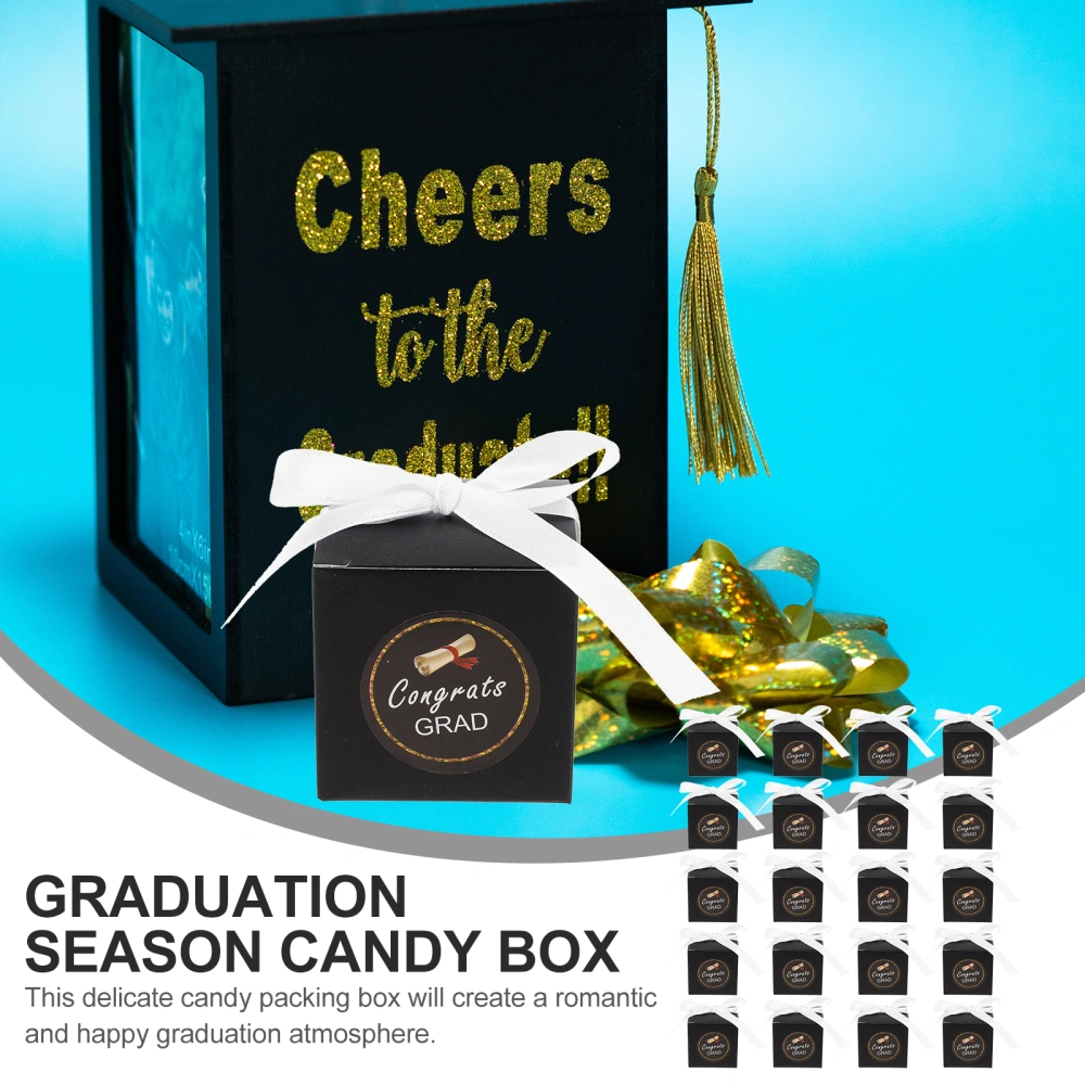 50pcs Graduation Season Candy Boxes Candy Containers with Self Adhesive Stickers