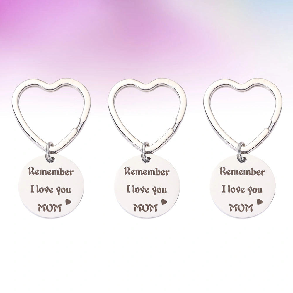 3PCS Mother's Day Keychain Beautiful Decor Hanging Keyring Gift for Mother Woman Lady Female