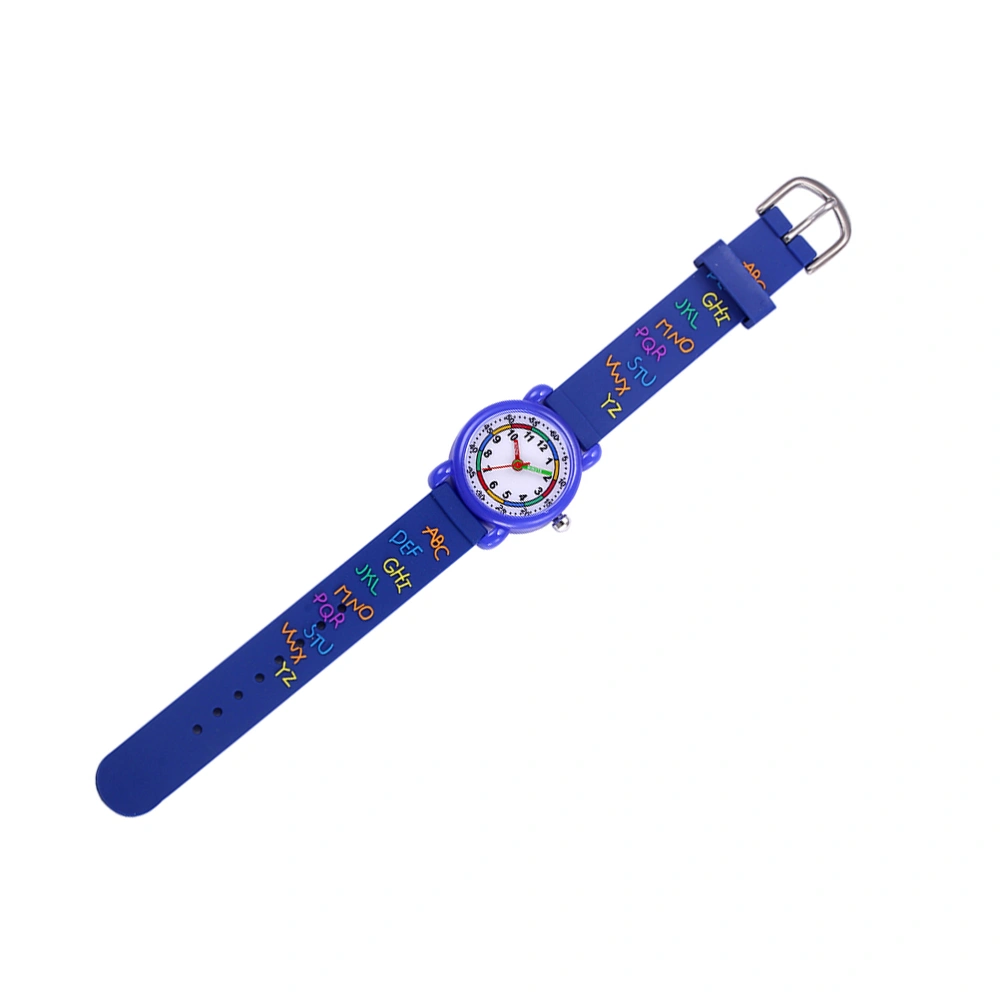 1Pc Cartoon Watch 3D Wristwatch Waterproof Quartz Watch Lovely Gift Watch Fashionable Printed Wristwatch Unisex Wrist Watch for Girl Boys Wearing (Blue)