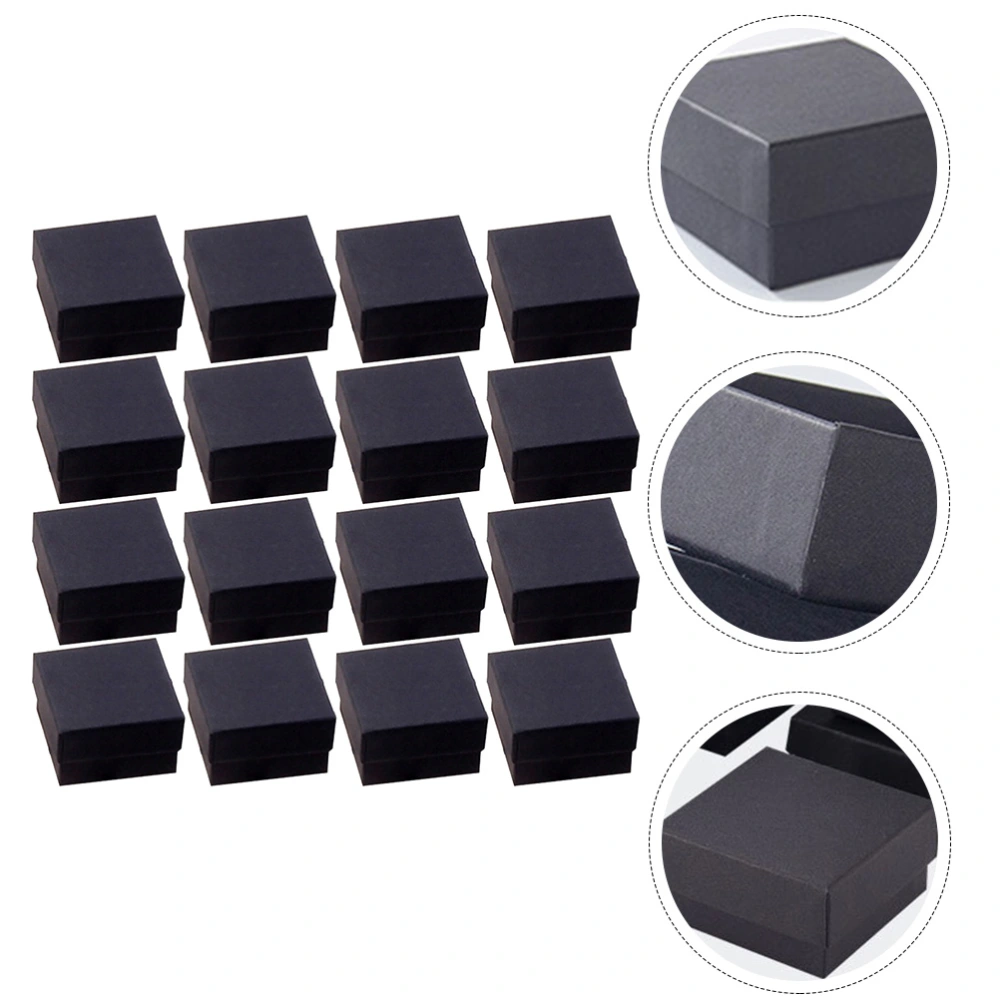 72Pcs Small Size Jewelry Cases Black Kraft Paper Jewelry Box Storage Box (Black)