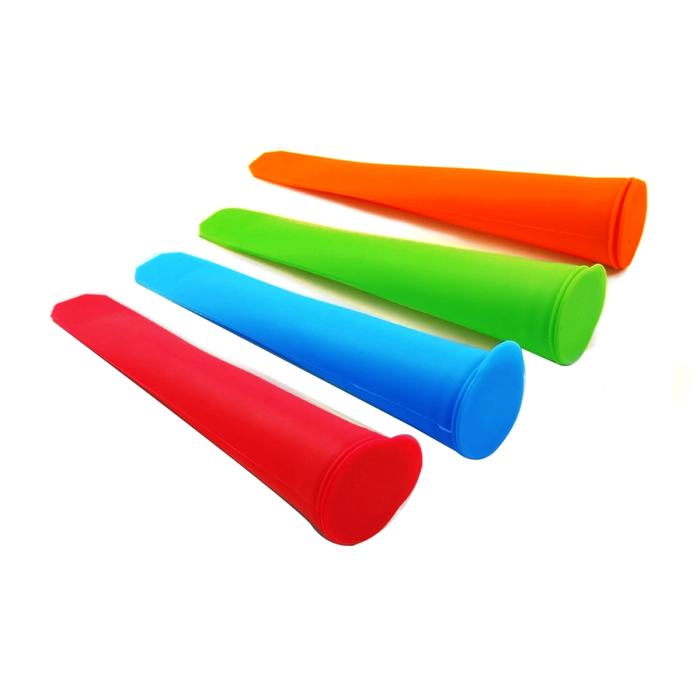 A Set of 4 Colors Silicone Push Up Ice Lolly Ice Cream Jelly Makers Ice Molds Moulds (Red & Green & Orange & Sky-blue)