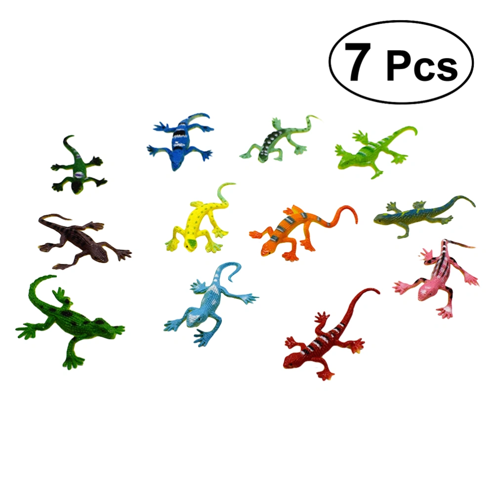 7pcs Realistic Lizard Toy Funny Plastic Lizard Toy Figure Set Party Favors Gifts for Kids Children (Assorted)