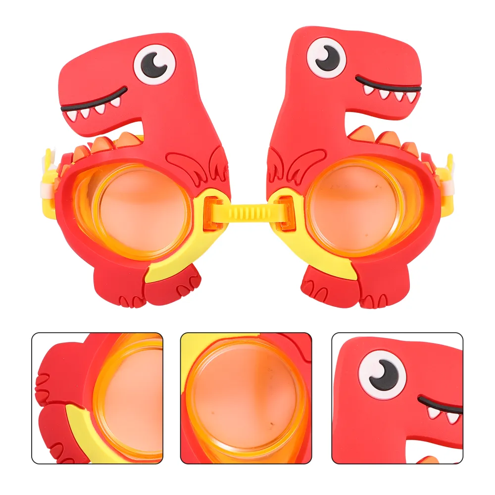 1Pc Anti-Fog Dinosaur Swimming Goggle UV Protection Kid Swimming Equipment (Red)