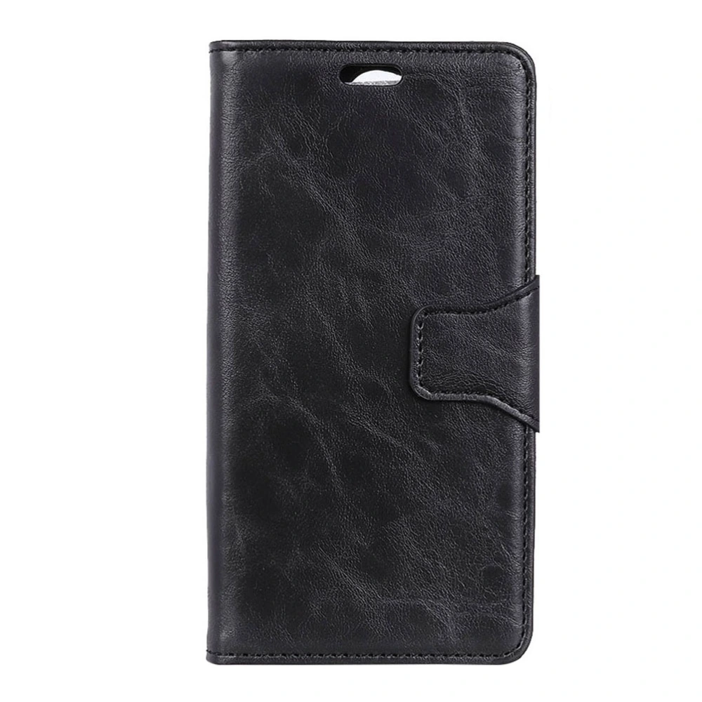 Classic Leather Phone Case Elegant Shock-proof Phone Case Shell Protective Wallet Cover for Huawei Honor 7X(Black)