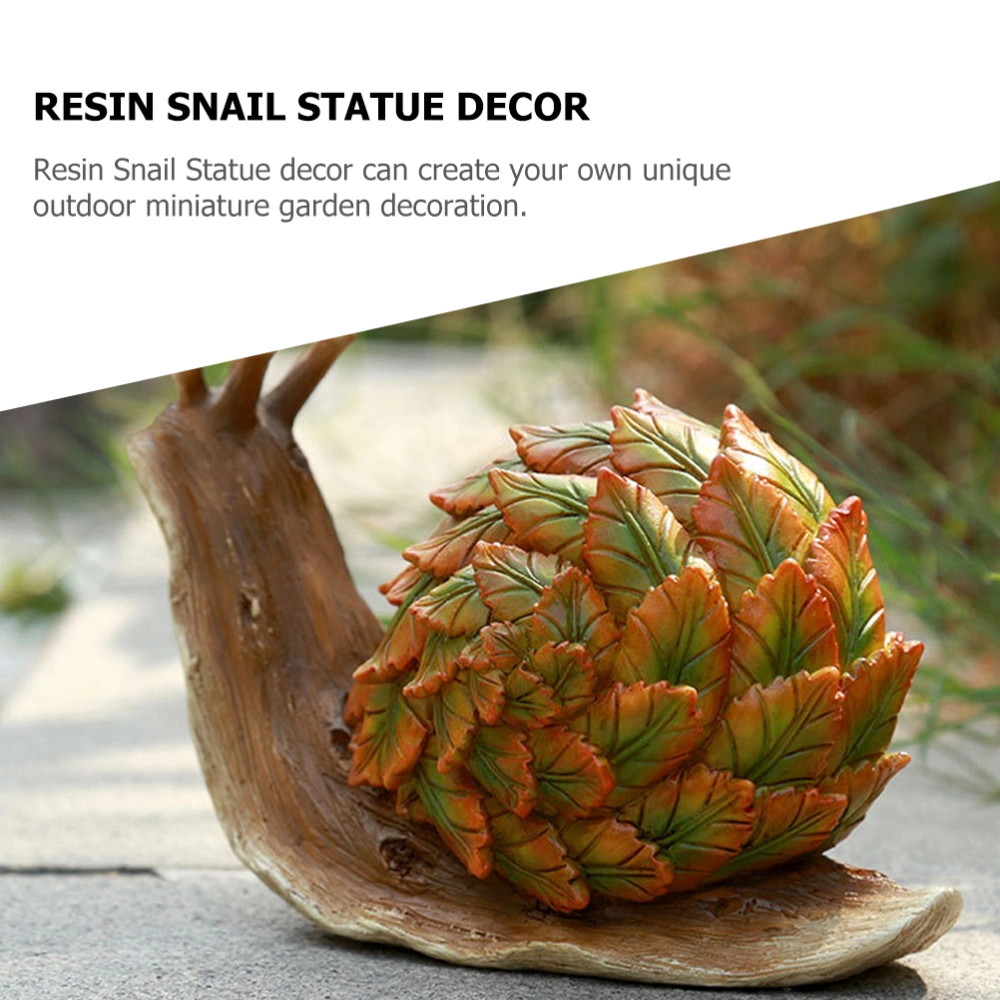 Resin Snail Statue Delicate Snail Ornament Garden Balcony Home Decoration