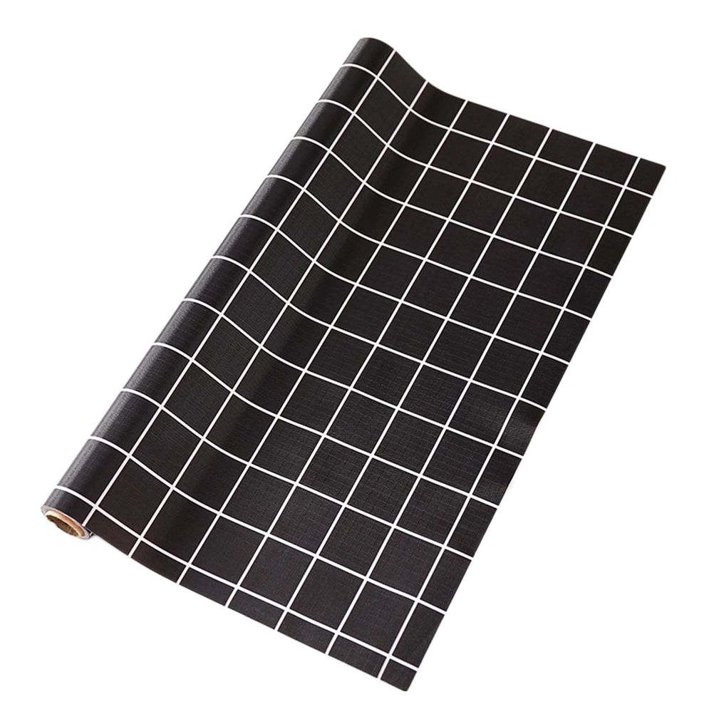 Cuttable Thickened Cabinet Mat Heat Insulation Placemat Drawer Table Mat Adorable Multi-purpose Pads for Home (Black Grid 45x200cm)