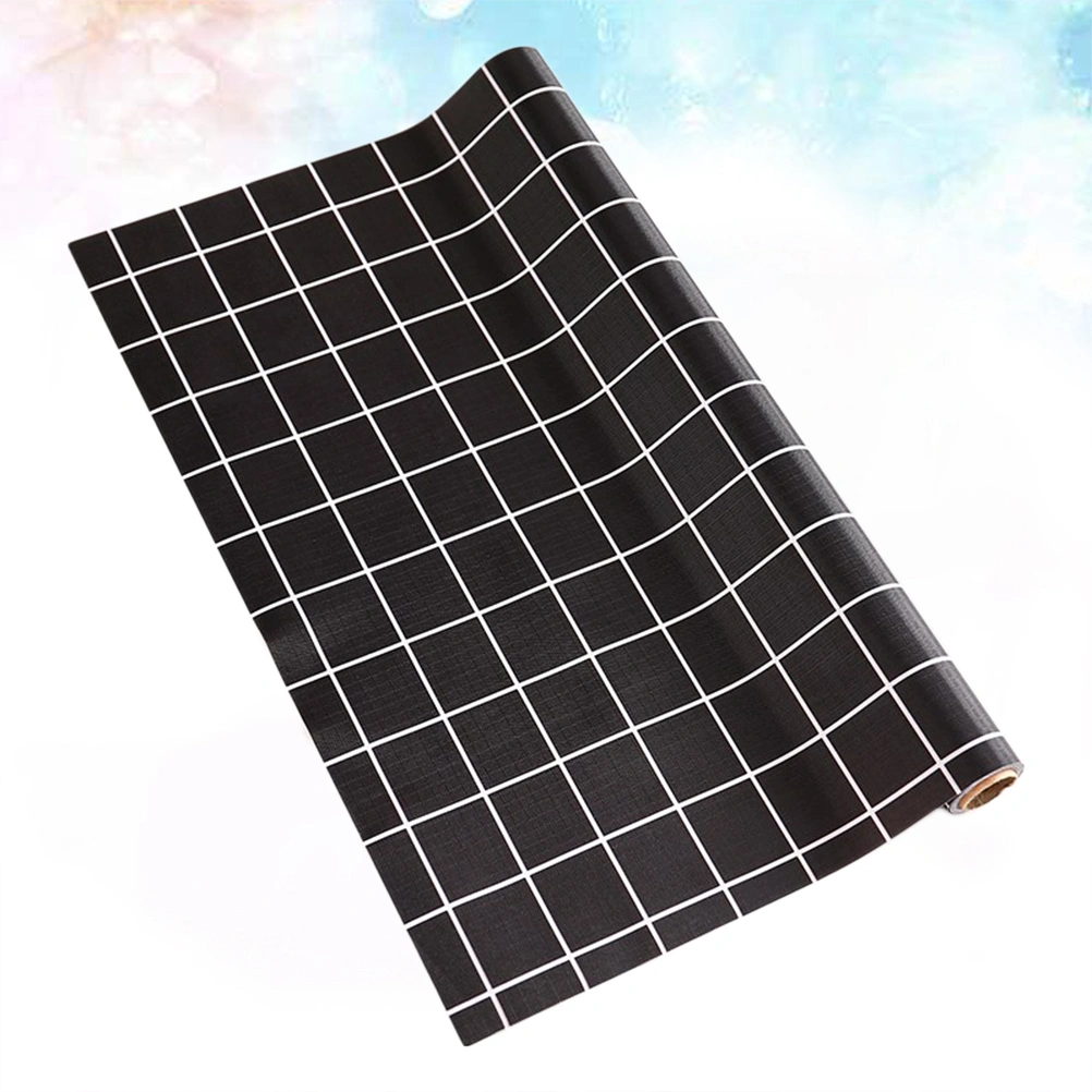 Cuttable Thickened Cabinet Mat Heat Insulation Placemat Drawer Table Mat Adorable Multi-purpose Pads for Home (Black Grid 45x200cm)