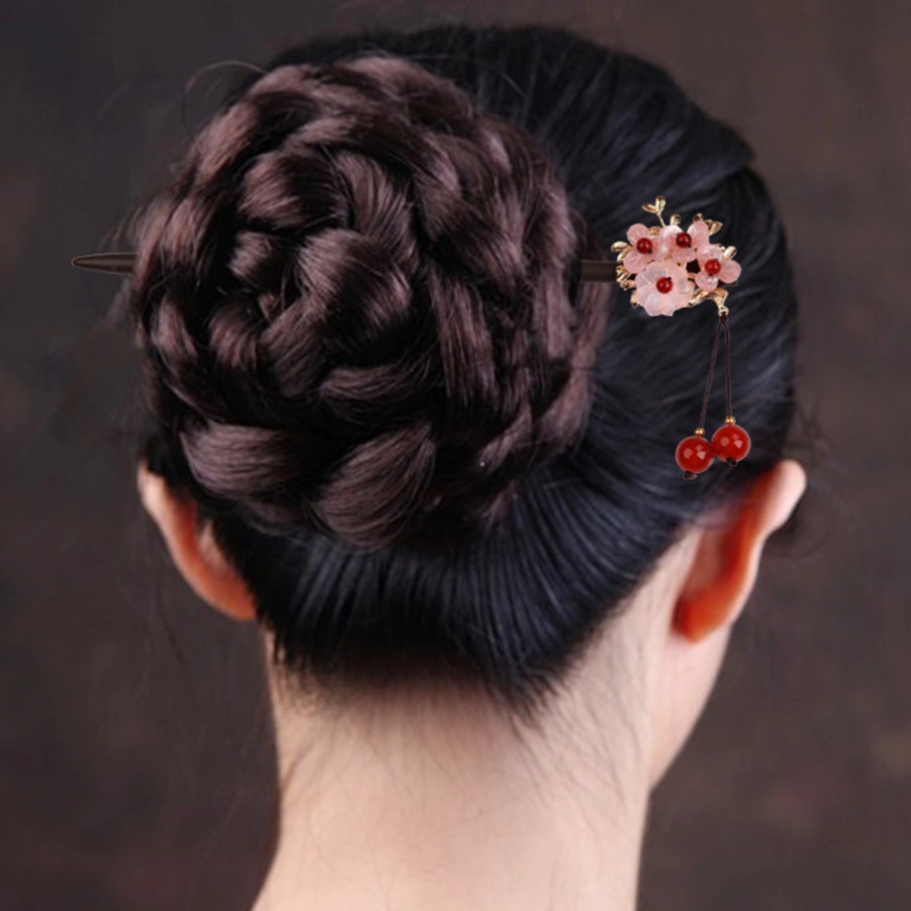 1Pc Decorative Hairpin Classical Wooden Hairpin Retro Hair Clasp Lady Headdress