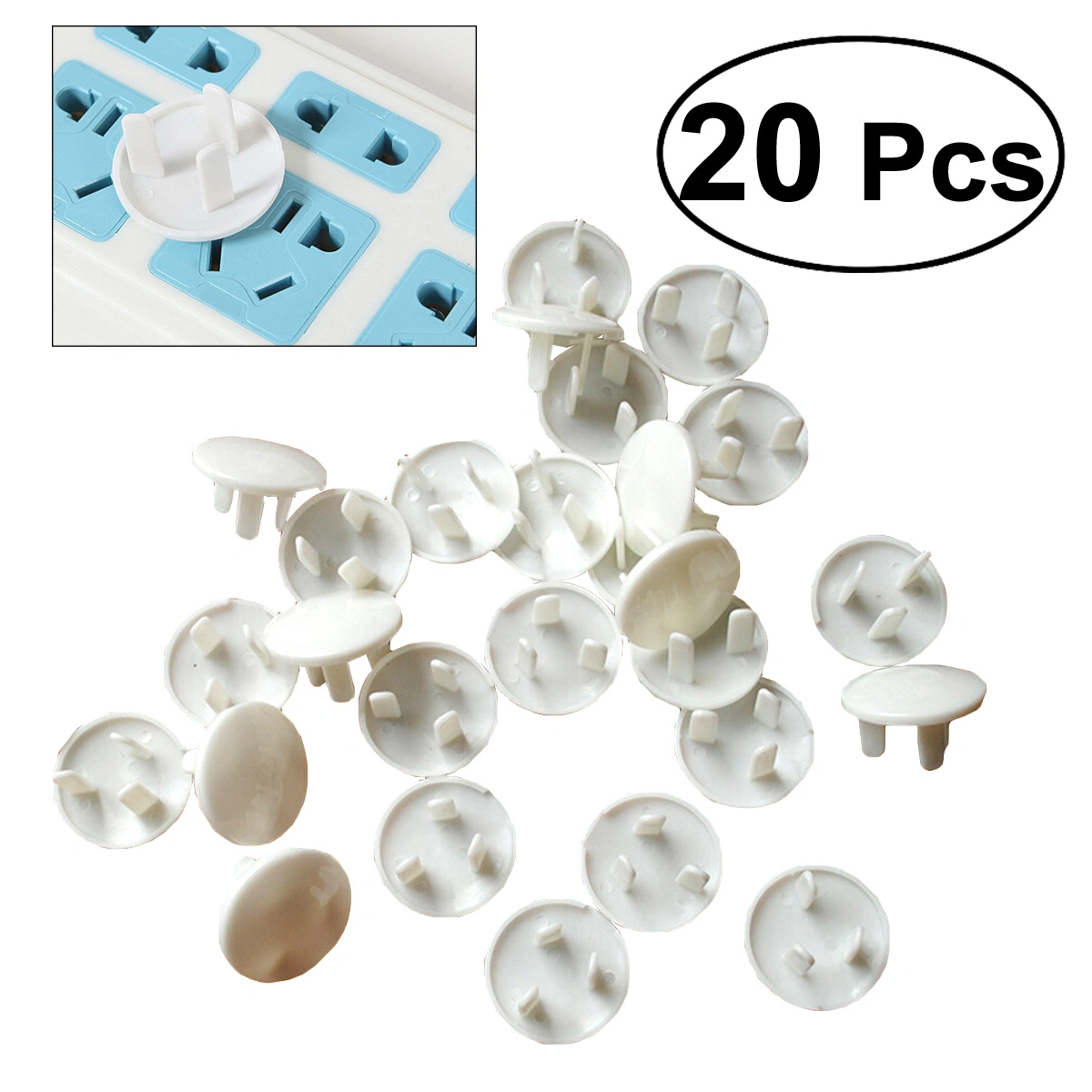 20Pcs Children Safety Protection Power Outlet Covers Socket Electrical Leakage Protection Socket Baby Proofing Covers(3 Holes)