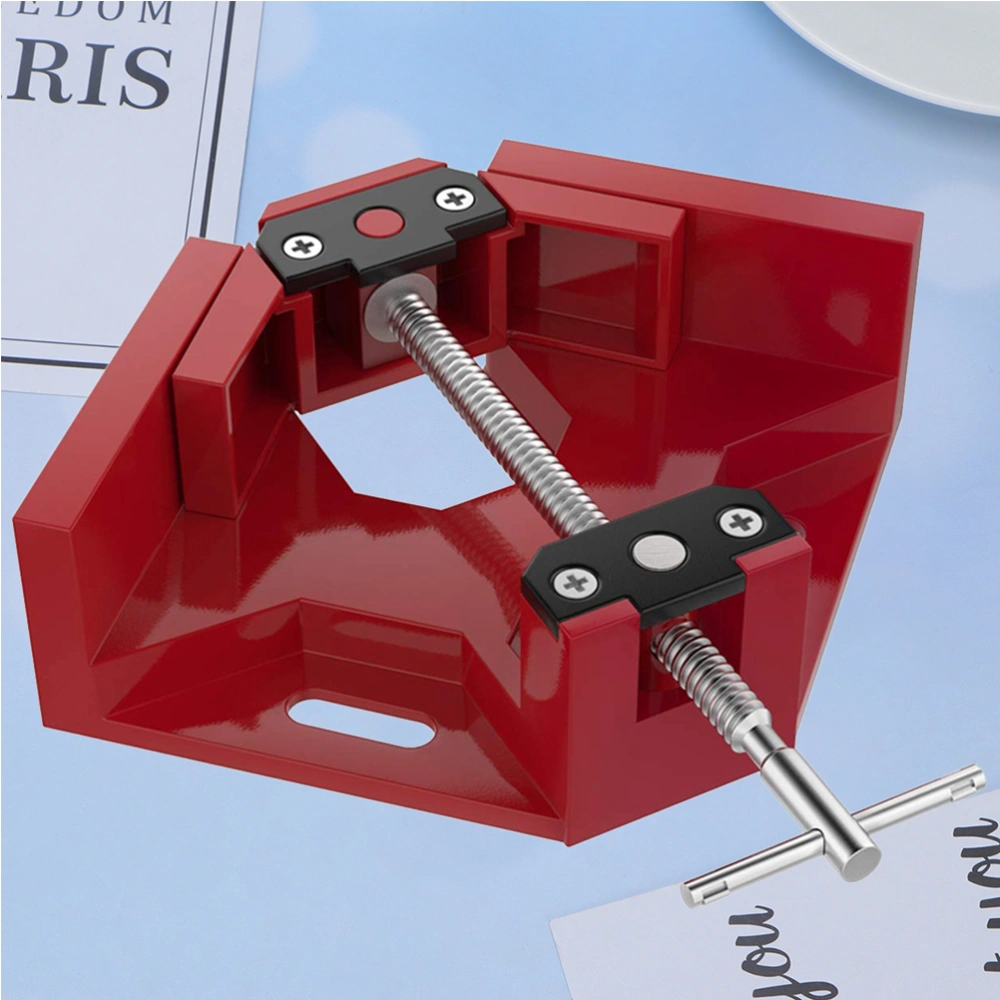 1PC 90°Right Angle Clamp T-shaped Angle Clamp Photo Frame Clamp Tool Multi-purpose Tool for Home Studio (Red)