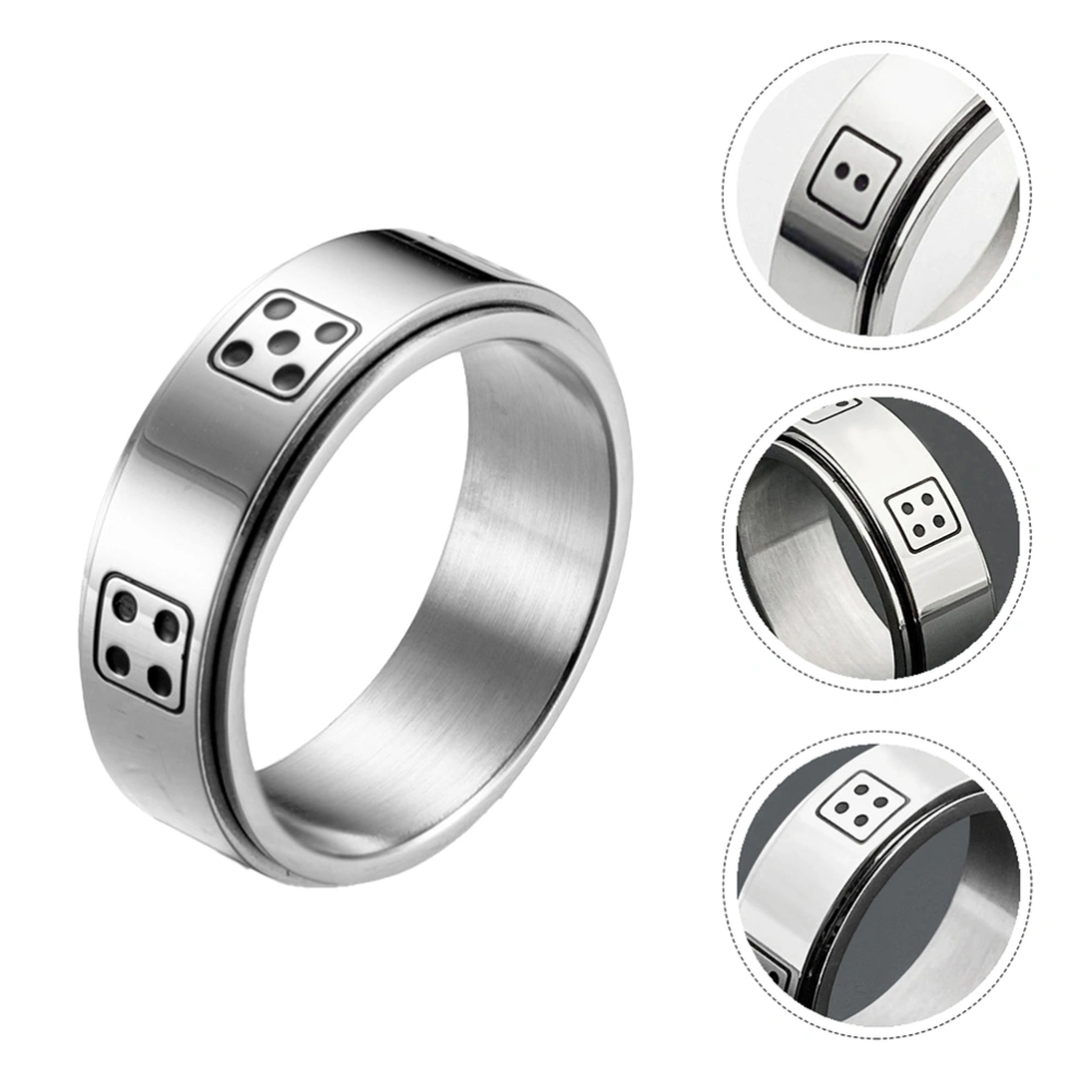 1pc Fashion Titanium Steel Ring Exquisite Finger Jewelry for Man (Silver)