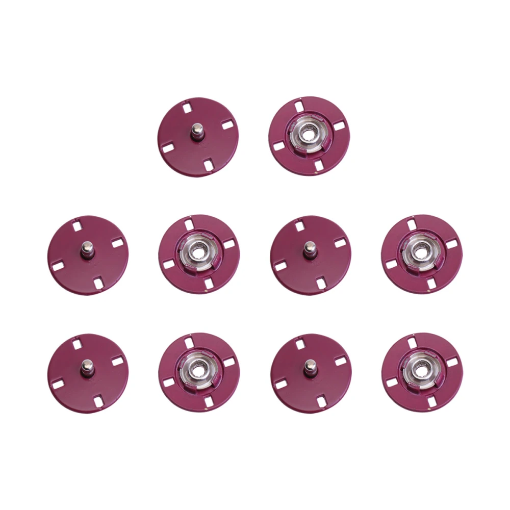 10pcs Alloy Button Metal Hands Sew Buttons Coat Buckle Flat Buttons for Clothes (Dark Red)