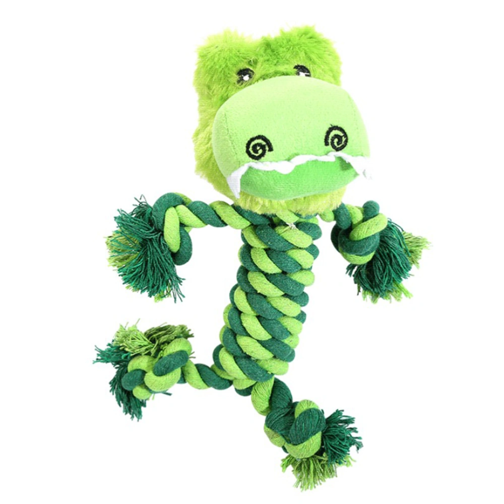 Creative Cotton Rope Toy Pet Woven Crocodile Toy Educational Funny Bite Toy Teeth Grinding Toy (Green)