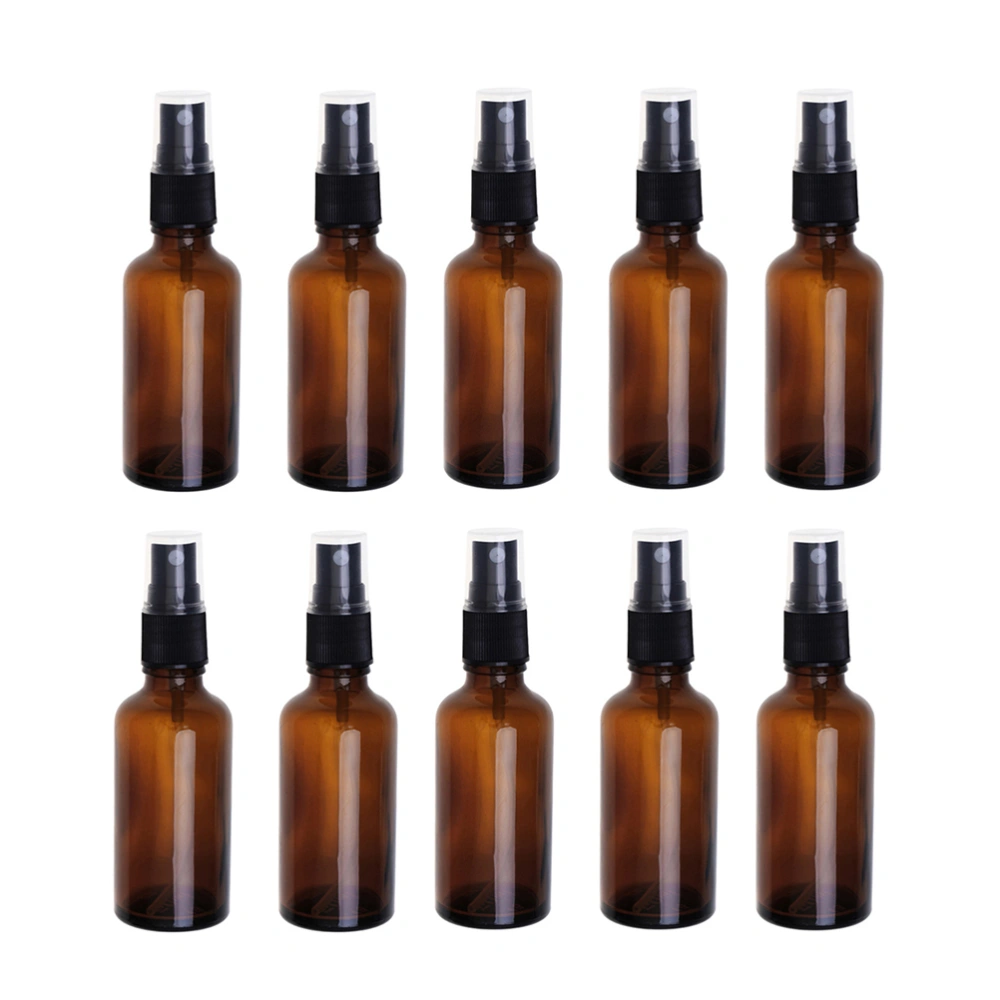 20pcs 20ml Portable Travel Bottle Lotion Spray Empty Glass Bottle Press Spray Bottle (Brown)