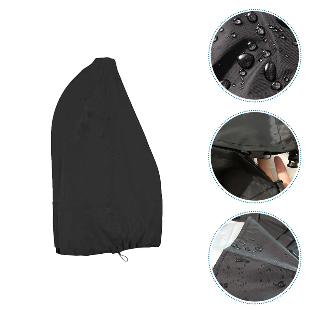 Outdoor Swing Protective Cover Dust-Proof Hanging Chair Sleeve (Black)