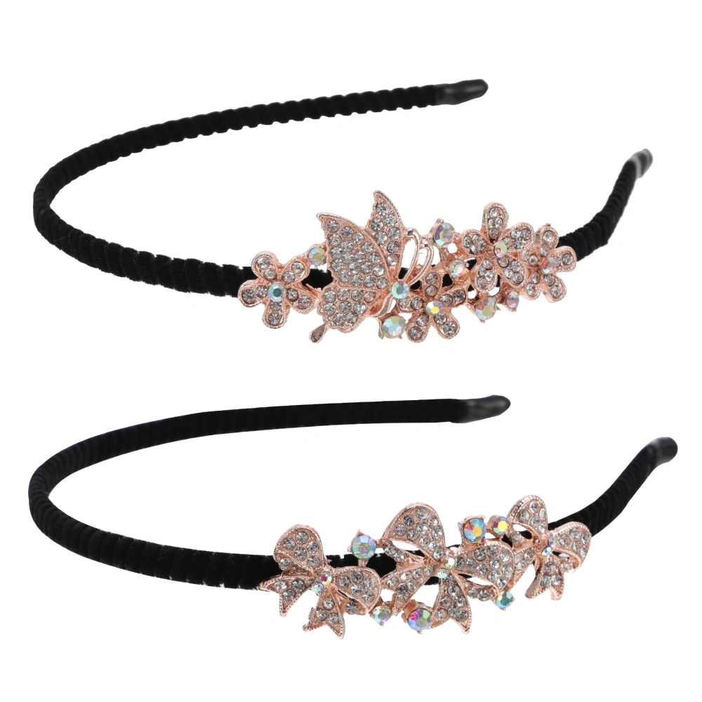 2Pcs Fashion Rhinestone Hair Bands Luxury Women Head Wear Hair Accessories