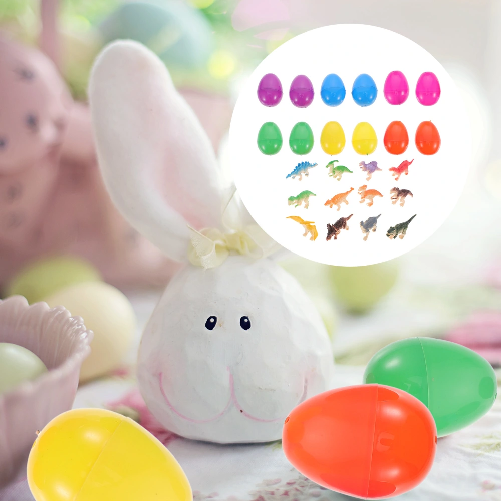 12pcs Easter Dinosaurs Eggs Toys Creative Children's Open Eggshell for Easter Party Fun Gifts(3 Inches Sets)