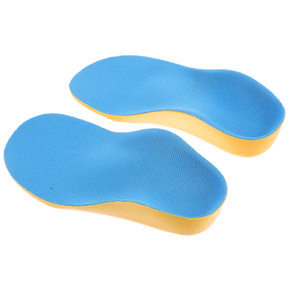 1 Pair of Arch Support Insoles In-toeing Out-toeing Flatfoot Orthotics Insoles for Kids Children - 20cm (Blue and Yellow)