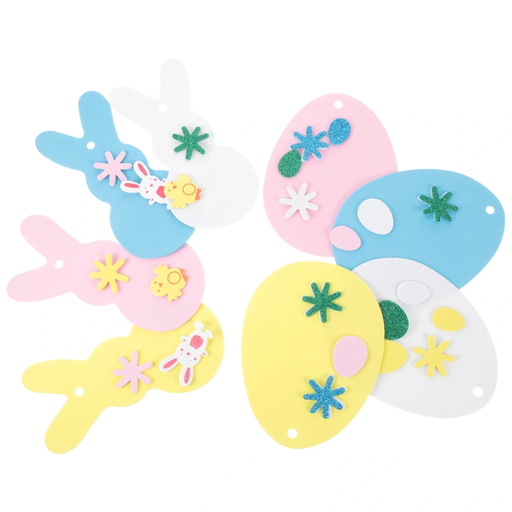 1 Set Easter DIY Craft Supply Creative Foams Stickers Unfinished Easter Eggs Bunny Sticker