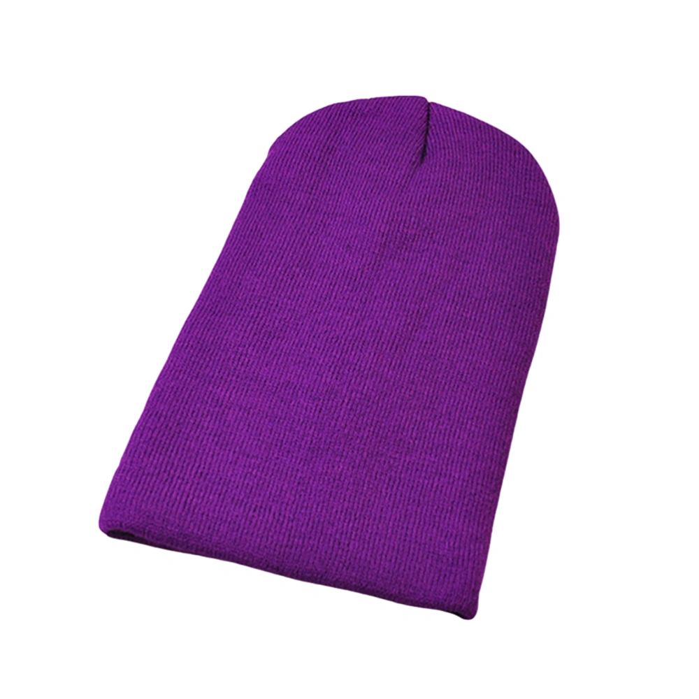 Fashion Candy Color Knitted Hat Pointy Hat Ski Crochet Beanie Hat (Purplel)