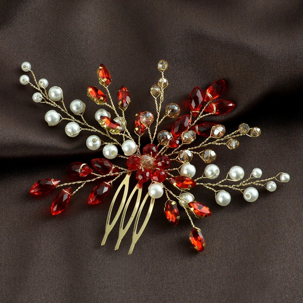 Women Hair Side Comb Rhinestone Pearl Hairpin Girls Hair Comb Clip Wedding Bride Hair Accessory