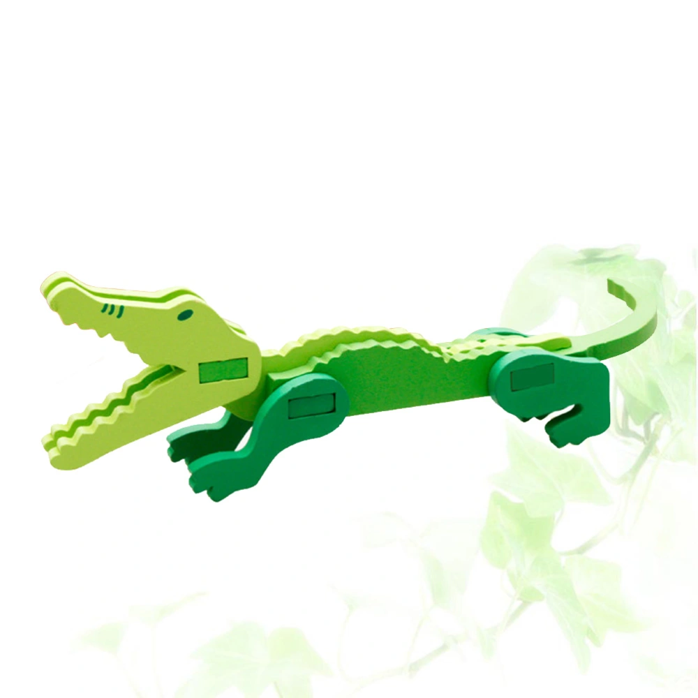 Children 3D Three-Dimensional Wooden Animal Jigsaw Puzzle Toys DIY Handmade Animals Puzzles Crocodile