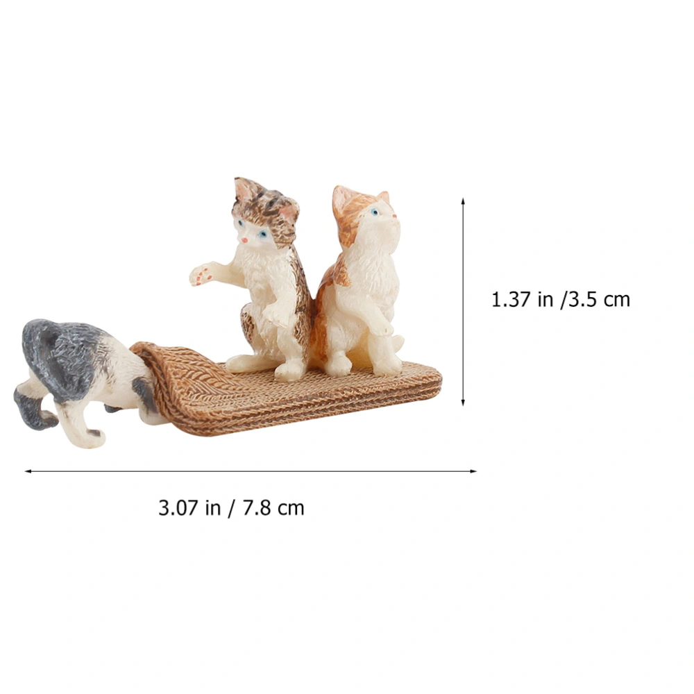 1PC Simulated Animal Model Plastic Cat Model Ornament (Assorted Color)