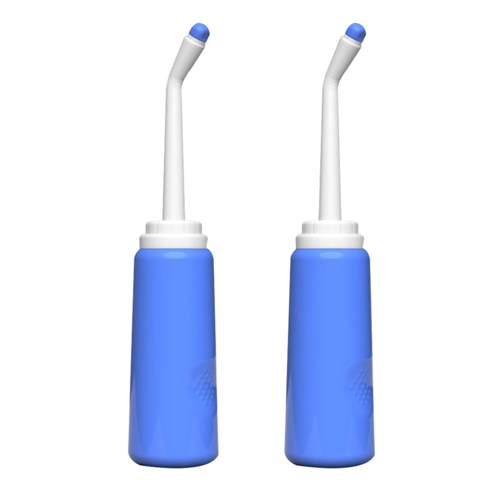 2Pcs 500ML Vaginal Douche Cleaner Anal Douche Vagina Cleaning Kit - Reusable Manual Pressure Enemas for Douche Coffee Water Colon Cleansing （Blue）