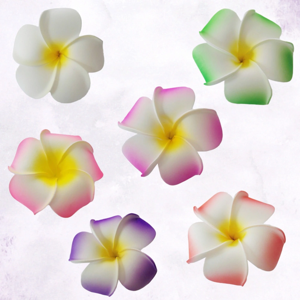 10pcs Wommen Hawaiian Artificial Simulation Plumeria Hairpins Decorations Summer Beach Flower Hair Clips For Wedding Party Headdress Home Decoration (Assorted color)