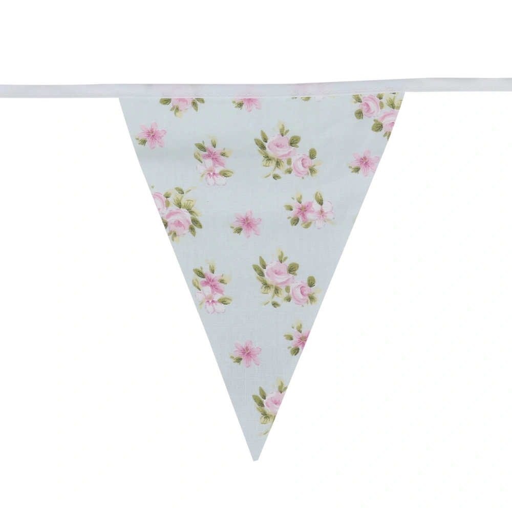 10M Pennant Flags Banner Bunting Cotton Fabric Bunting Decoration Wedding Banner Garland Bunting Party Decor Baby Shower Decor