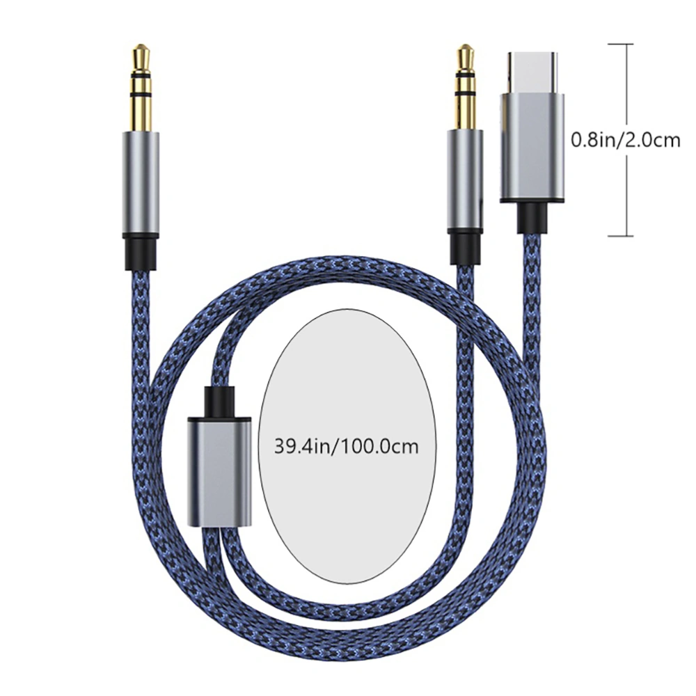 1pc USB Type C to 3.5mm Adapter Audio Converter Cable Cord (Assorted Color)