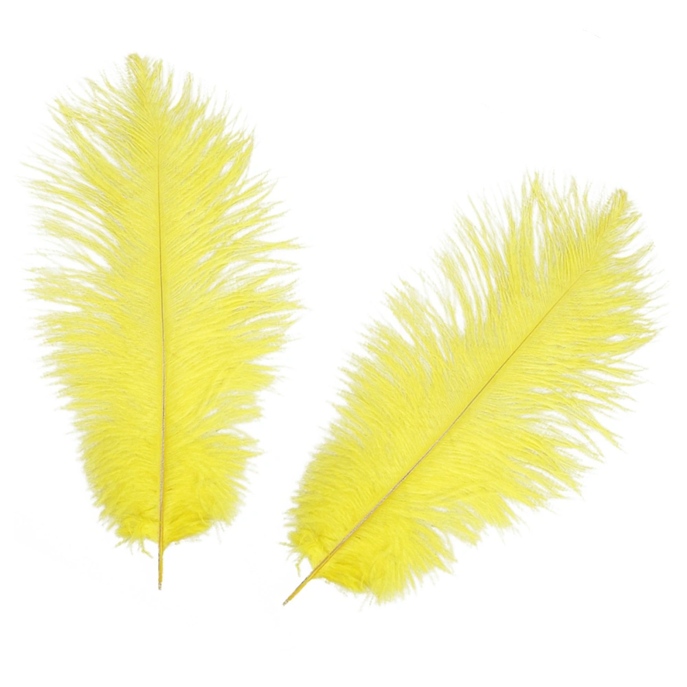 5pcs 30-35cm Artificial Ostrich Feathers Decoration Feathers for Holiday Party Dress Home (Yellow)