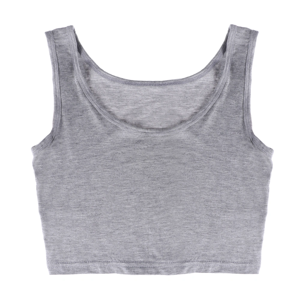 Women Fashion Sports Vest Tank Vest Camisole Crop Shirt T Shirt (Grey)