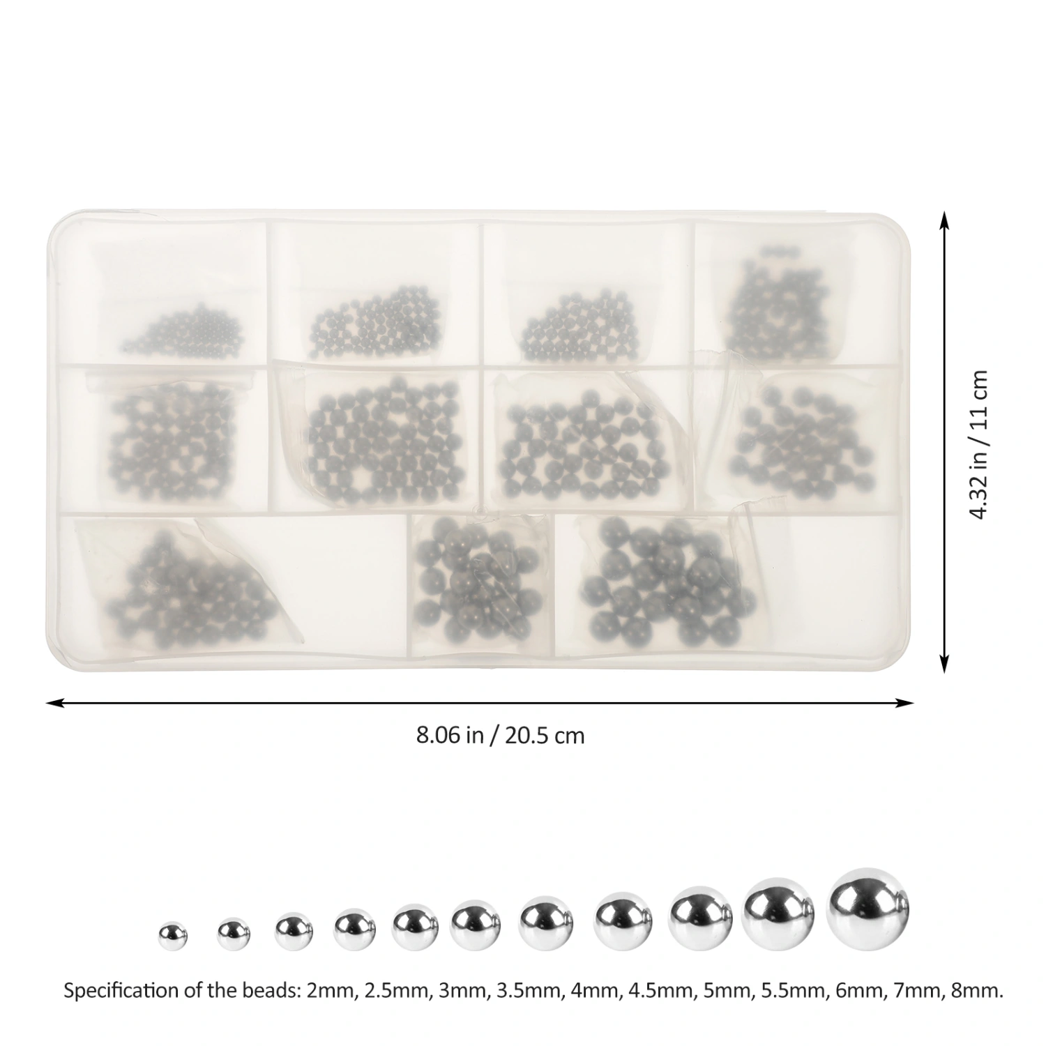 1 Set Steel Bead Stainless Steel Round Bearing Steel Ball Assortment Bearing