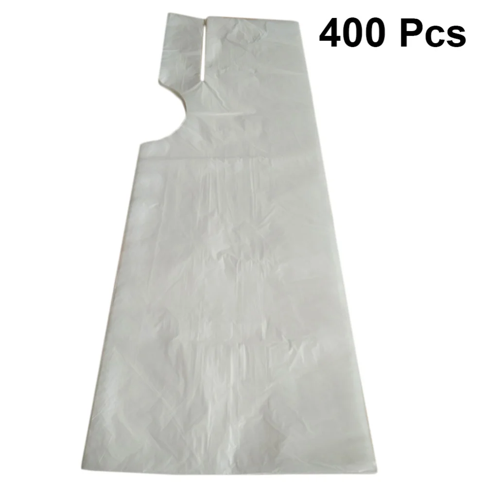 400PCS Practical Barber Apron Protective PE Material Apron Disposable Barber Cape Barber Accessories for Baber Shop