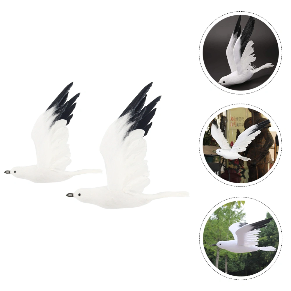 2pcs Artificial Flying Seagull Simulation Foams Seagull Ornaments Home Garden Decor