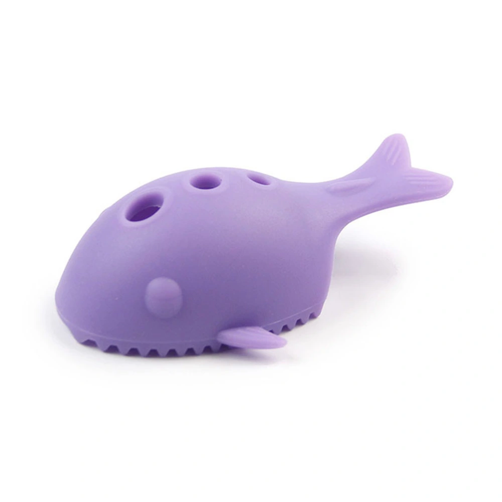 2pcs Silicone Makeup Brush Drying Rack Whale Shape Multi-function Makeup Brush Scrubber Board Holder (Random Color)