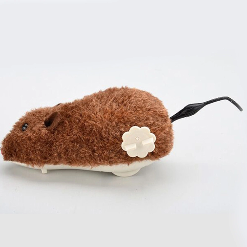 8pcs Lifelike Mouse Pet Clockwork Toys Plush Adorable Mice Model Wind-up Toys Cat Focus Training Rat Toy (Random Color)