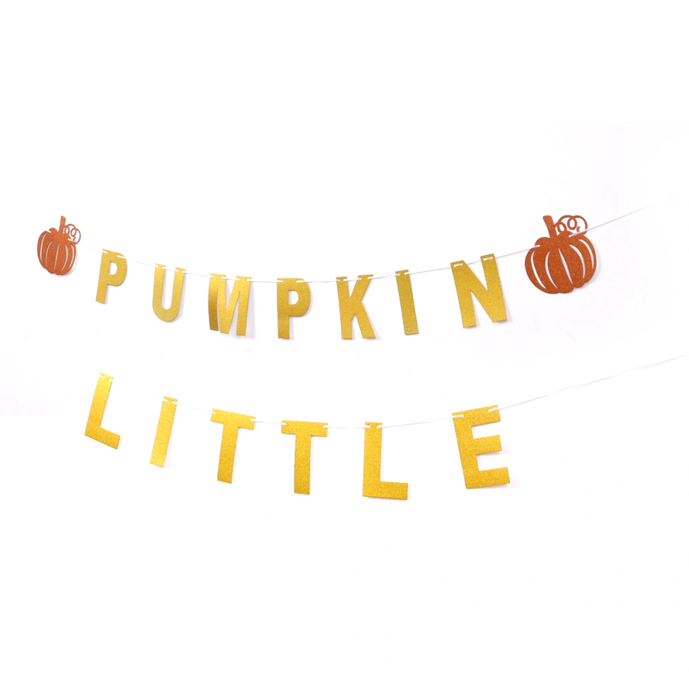 1 Set Thanksgiving Bunting Little Pumpkin Banner Autumn Party Decoration