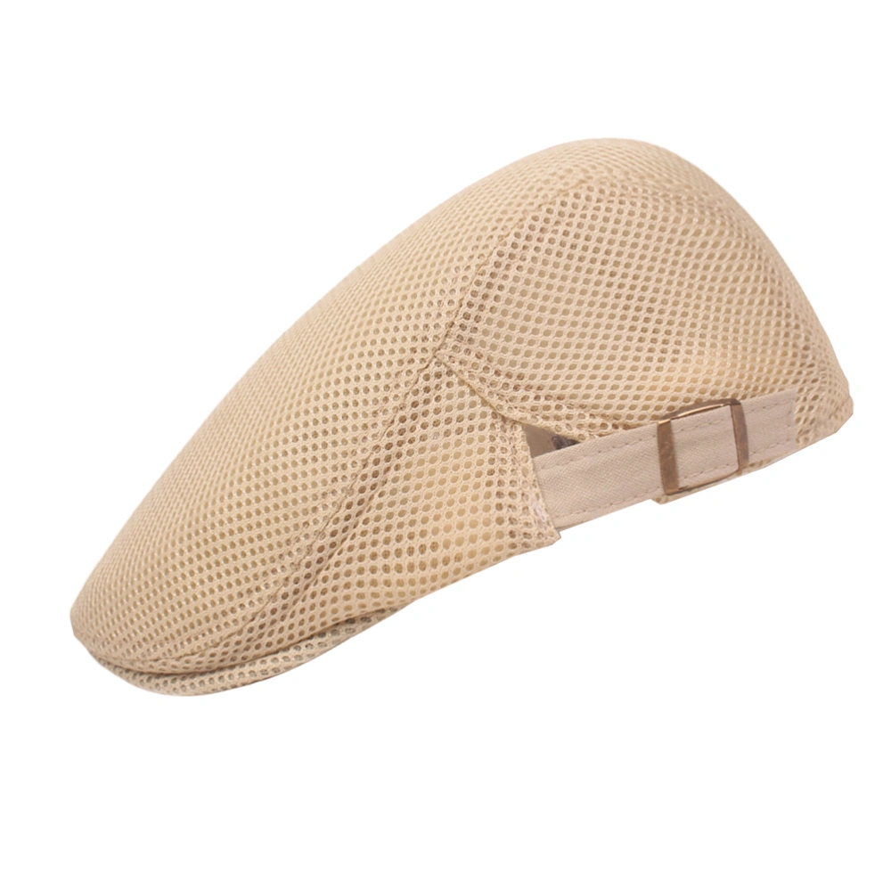 Mesh Sun Protection Beret Spring Autumn Hat Adjustable Fashion Painter Hat for Adults (Beige)