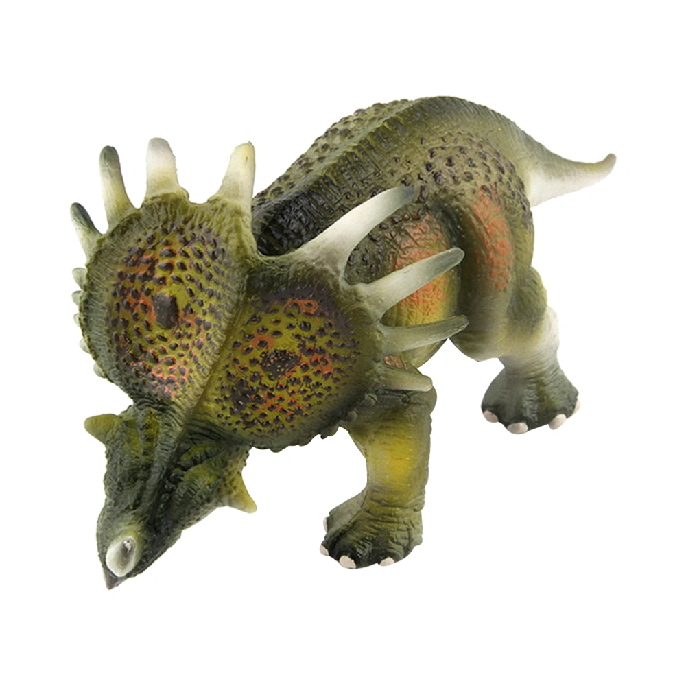 1pc Artificial Styracosaurus Model Plastic Dinosaur Model Birthday Gift for Kids Boys (Green)