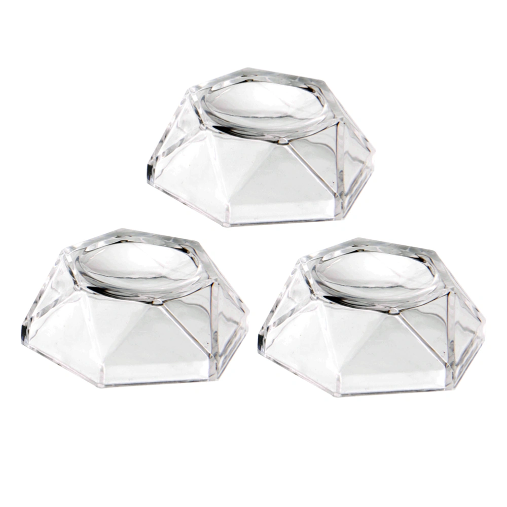 3PCS Crystal Ball Display Base Acrylic Round Ball Display Stand (L Transparent)