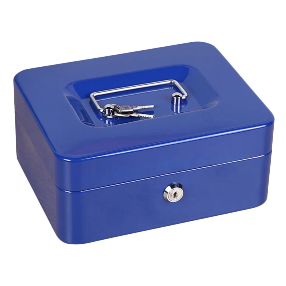 1Pc Household Storage Box with Lock Portable Cash Container Insurance Holder