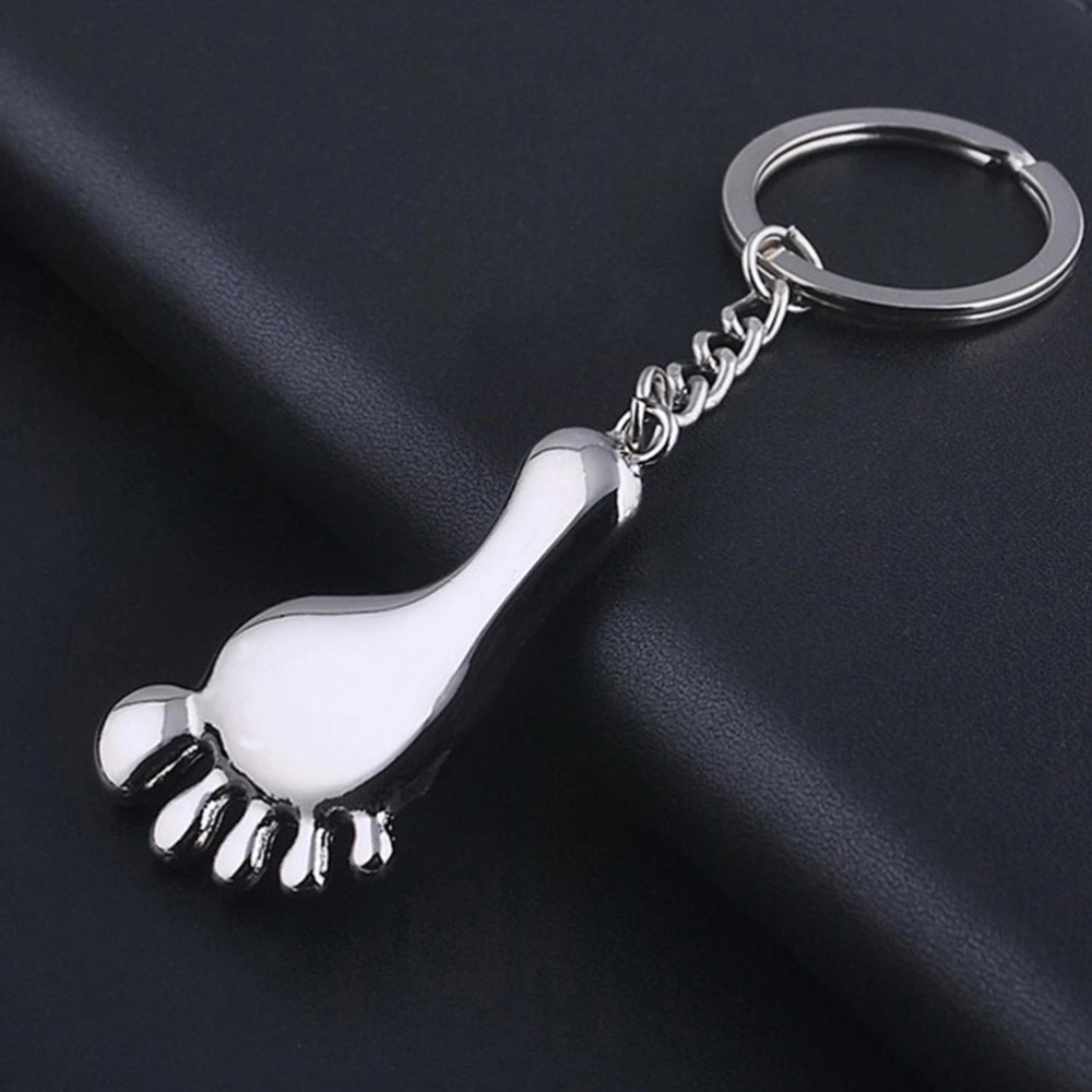 3pcs Feet Shaped Keychain Decorative Key Ring Simple Keys Holder Pendant