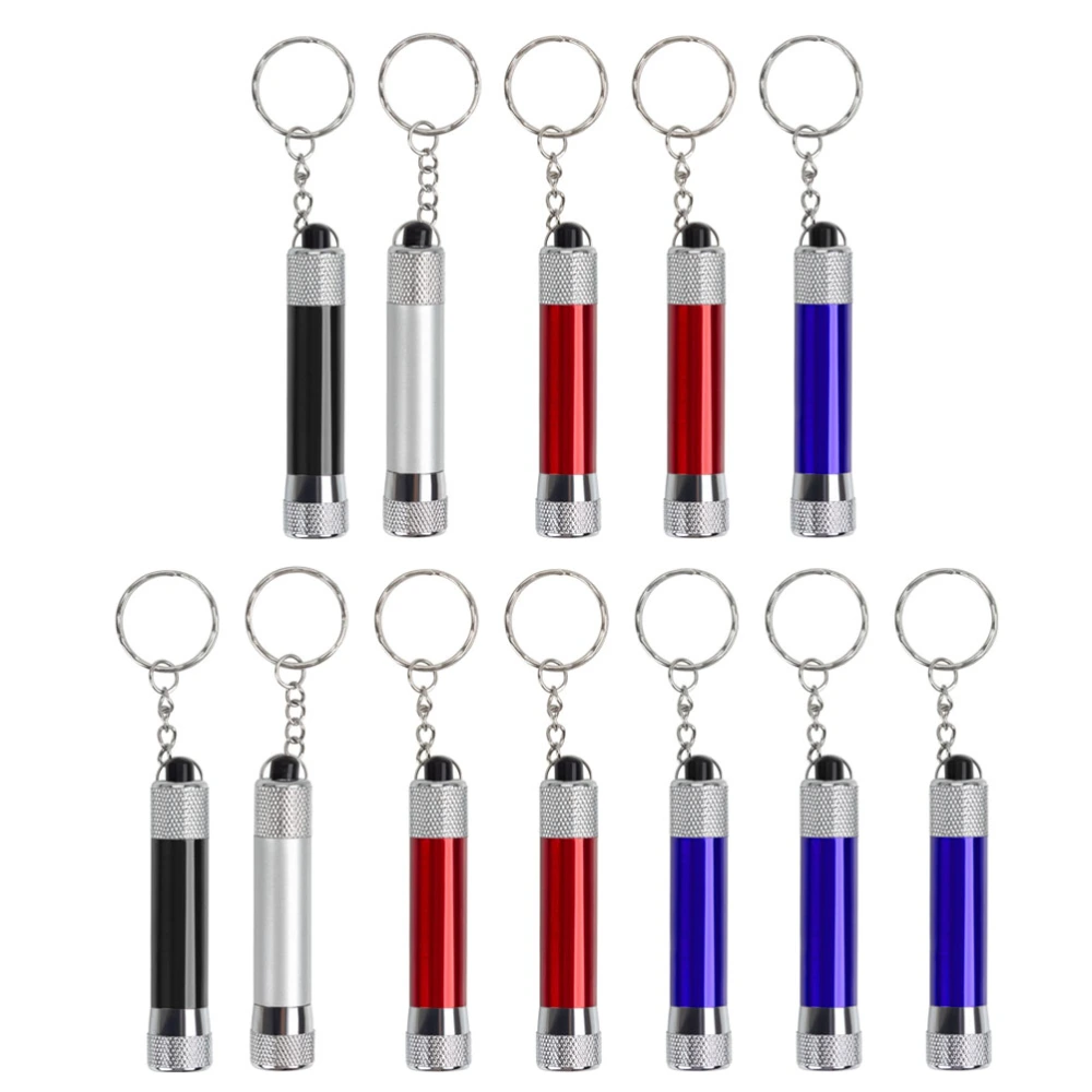 12pcs Outdoor Mini Key Ring Flashlight Key Chain LED Flashlights (Mixed Color)