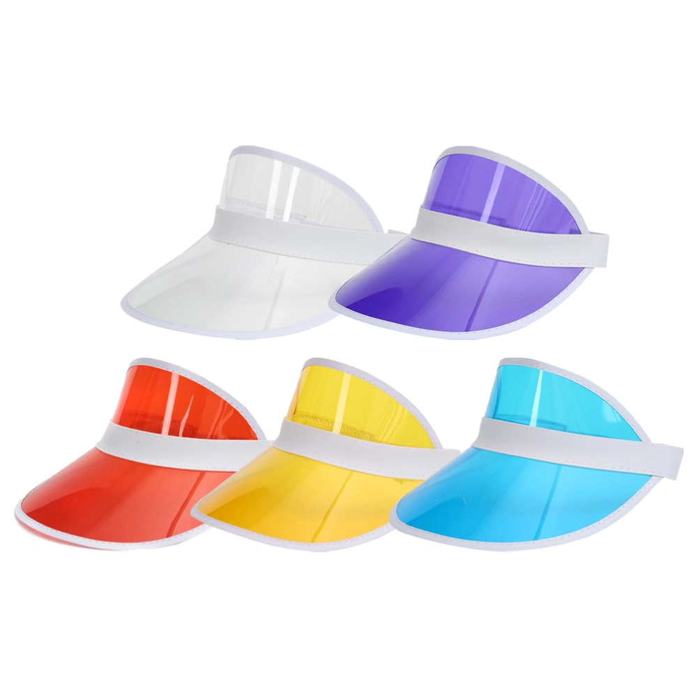 5pcs Empty Hat Beach Hat Transparent Sunshade Hat Outdoor Sun Protection