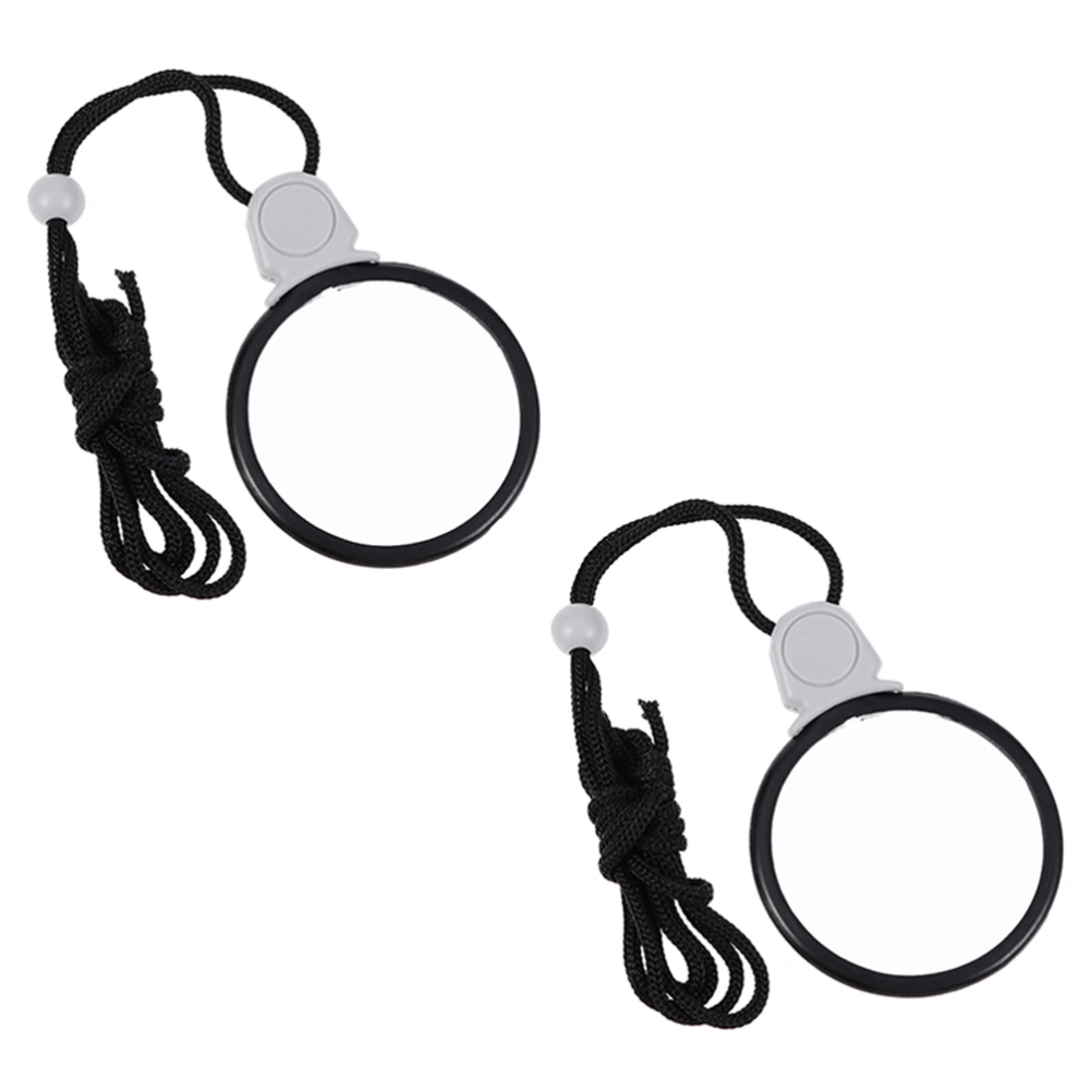 2Pcs Convenient Necklace Magnifiers Hanging Loupes Monocle Lens (As Shown)