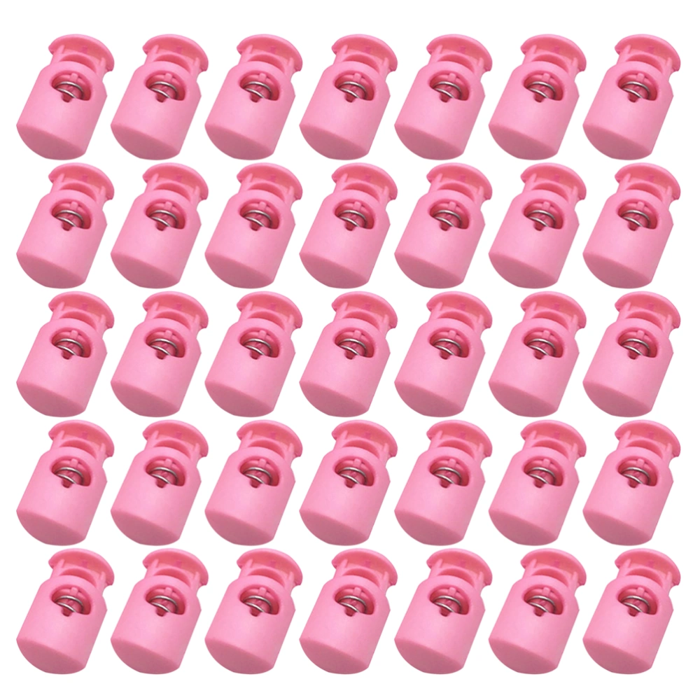 50PCS Button Spring Buckle Plastic Rope Buckles Multi-purpose Spring Lock Buckle Practical Snap Joint Slack Adjusting Buckle Accessories for Home Use (Pink)